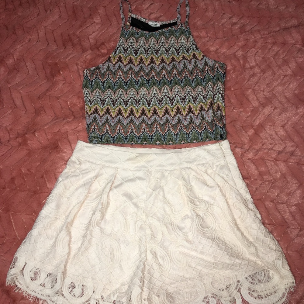 Lace high waisted shorts